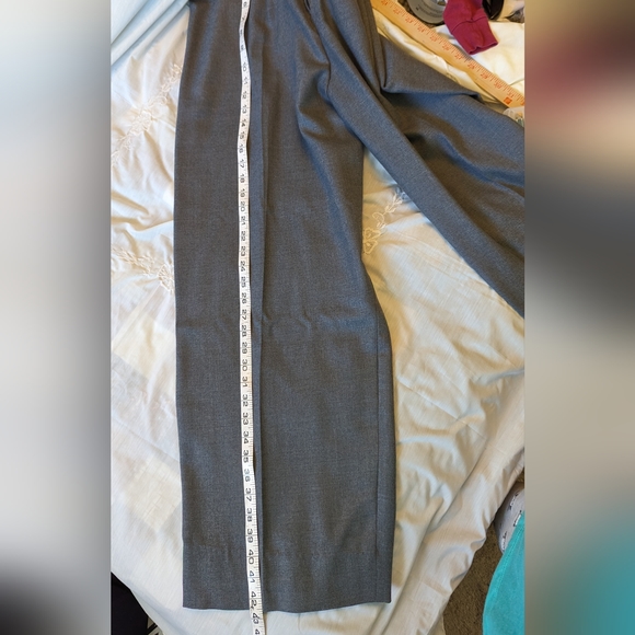 Handmade sz14 OOAK classic gray suit wide leg pleat style trousers EUC - Picture 3 of 3